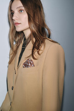 FITTED BLAZER WITH CONTRAST SCARF ZW COLLECTION