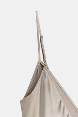 ASYMMETRIC SATIN LACE DRESS