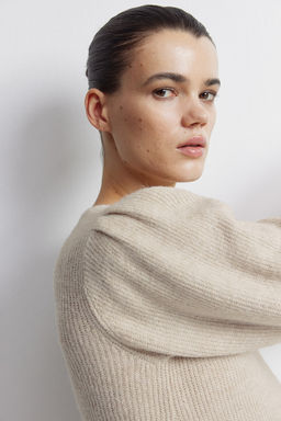 MAMA Vestido en punto acanalado con mangas globo - H&m фото 2