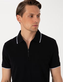 Siyah Slim Fit Polo Yaka Ti__rt - Pierre cardin фото 2