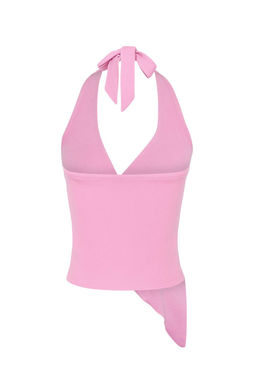 Ac?k Pembe Kruvaze Yaka Aksesuar Detayl? Orme Party Bluz TPRSS25BZ00048