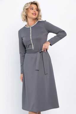 Платье трикотажное Парижанка (серое) П14786-10М