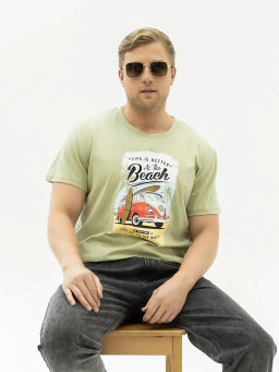 Футболка мужская, цвет зеленый