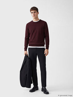 Bisiklet Yaka Erkek Triko Kazak