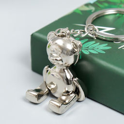 Цена за 12 шт. Брелок металл "Мишка" серебро, лапы двигаются 2,3х1х4 см