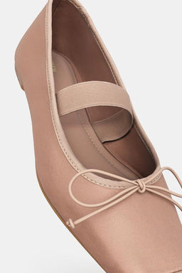 SATIN BALLET FLATS WITH BOW - Zara фото 7
