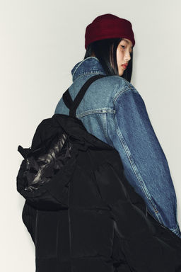 ANORAK LARGO 50% PLUM?N 50% PLUMA CAPUCHA WATER REPELLENT WINDPROOF / Negro - Zara фото 4