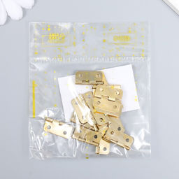 Цена за 4 шт. Петля для шкатулки (ключницы), металл, с закругленными углами, набор 15 шт., 1.7×1.9 см