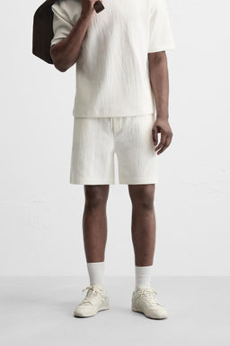 TEXTURED JOGGER BERMUDA SHORTS - Zara фото 3