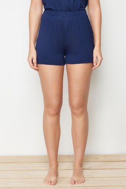 Trendyolmilla Premium Lacivert Ip Ask?l? Viskon Sortlu Orme Pijama Tak?m? THMSS24PT00058  фото 5