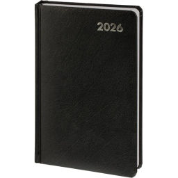 Ежедневник датированный 2026 Attache А5, 168л, 138x213мм балакрон, черный