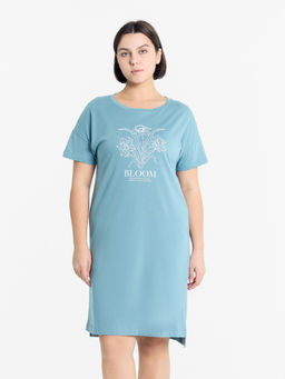 Сорочка ночная женская дымчато-голубая с печатью - Mark formelle фото 2