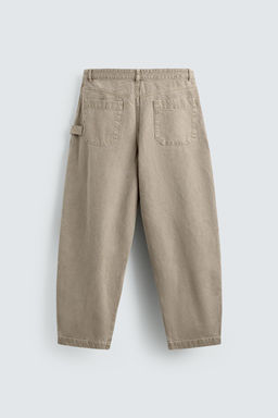 PANTAL?N BALLOON FIT LAVADO / Arena claro - Zara фото 8