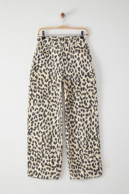 Cok Renkli Animal Leopar Desenli Normal Bel Baggy Jeans TWOSS25JE00246 - Trendyolmilla фото 5