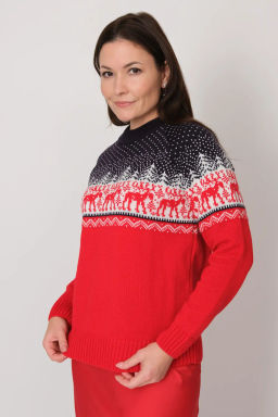 Джемпер С 849/ красно-синий
