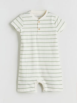 V Yaka ?izgili Erkek Bebek Tulum