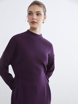 Dik Yaka Oversize Kad?n Triko Tunik