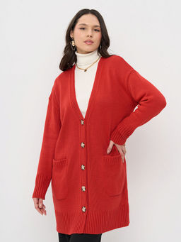 Кардиган женский 5252-1802. 2500140 Аврора red