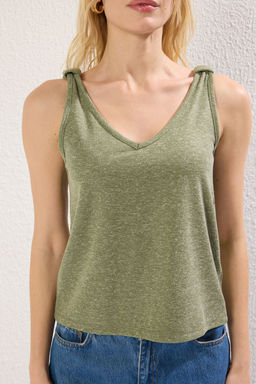 Ekru Regular/Normal Kal?p Havuz Yaka Orme Bluz TWOSS25BZ00138 - Trendyolmilla фото 8