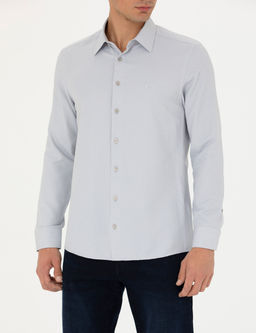 Gri Slim Fit Uzun Kollu G_mlek