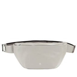 Итальянская кожаная поясная сумка DuDu серии Tenerife | жемчужный серый - Dudubags фото 2