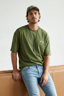 TRENDYOL MAN Mor Oversize/Genis Kesim Minimal Nak?sl? %100 Pamuklu T-Shirt TMNSS25TS00160 - Trendyolmilla фото 10