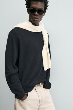 JERSEY REGULAR FIT ALGOD?N - LINO / Marino oscuro - Zara фото 6