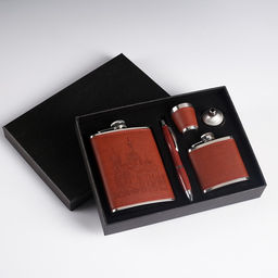 Подарочный набор «Собор»: фляжка 240 мл, фляжка 90 мл, стопка, воронка, ручка