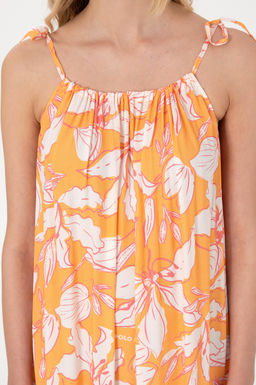 Kad_n Turuncu Dokuma Elbise Sepette S_rpriz _ndirim - U.s. polo assn фото 5