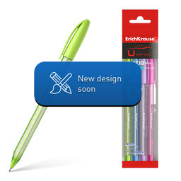 Цена за 12 шт. Набор из 4 ручек шариковых ErichKrause U-108 Stick Spring 0.7, Ultra Glide Technology, цвет чернил синий (в пакете)