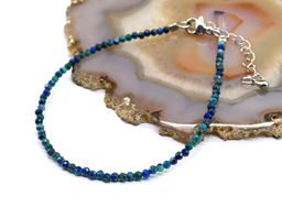 Браслет из хризоколлы и лазурита щарик гр.2мм, 18см