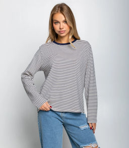 Лонгслив #КТ8013 (4), синий,белый