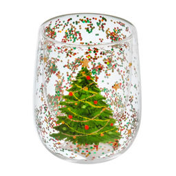 Стакан стекло, 340 мл, 7.5х11 см, двойные стенки, Елочка, Daniks (500138)