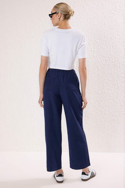 Trendyolmilla Lacivert Mat Dokulu Beli Lastikli Pantolon TWOSS25PL00120 фото 5