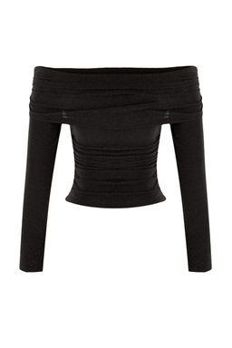 Alt?n Carmen Yaka Simli Orme Party Bluz TPRSS26BZ00002 - Trendyolmilla фото 11