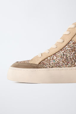 HIGH-TOP TRAINERS WITH SPARKLY DETAILS - Zara фото 5