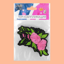 Цена за 10 шт. Термоаппликация «Цветы», 7.5×5.5 см, фасовка 10 шт., разноцветная