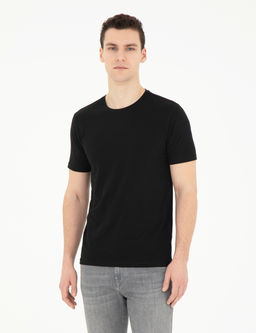 Siyah Slim Fit Basic Ti__rt