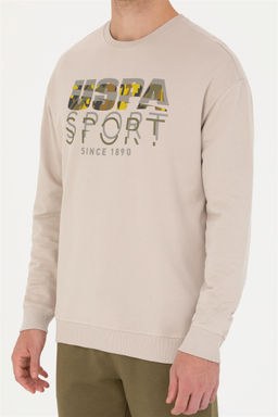 Свитшот мужской U. S. Polo Assn бежевый из хлопка - U.s. polo assn фото 14