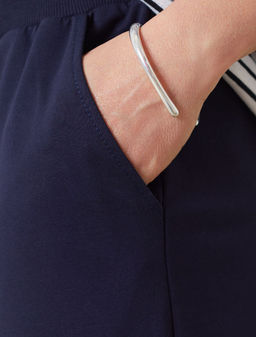 Юбка миди на резинке с разрезами из футера двухнитки с эластаном - Vilatte фото 6