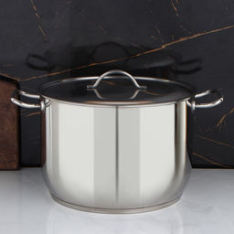 Кастрюля Amet «Профи», 20 л, d=34 см, цельнотянутая, капсульное дно, индукция, нержавеющая сталь, хромированная