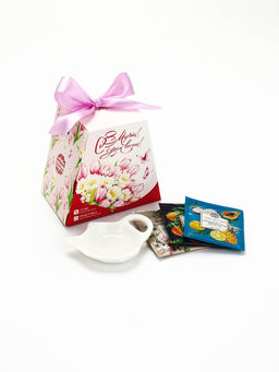 Чай подарочный с подставкой под чайные пакеты «С 8 марта!»