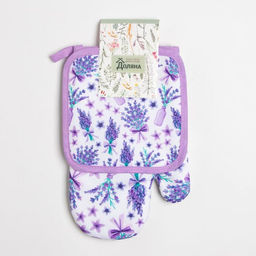 Кухонный набор Доляна Романтика, прихватка 17*17 см, рукавица 26*16 см,100% п/э  фото 2