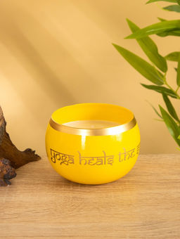 Свеча в чаше Yoga heal the soul, 200 г, 8.5×7 см, соевый воск, жёлтая