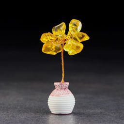 Цена за 2 шт. Денежное дерево декоративное «Сувенир бонсай. Богатства. Цитрин», натуральный камень, 7×3 см