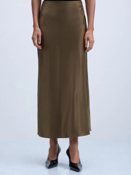 Атласная юбка миди / Zarina  фото 2