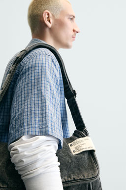 BANDOLERA DENIM EFECTO LAVADO / Gris - Zara фото 7