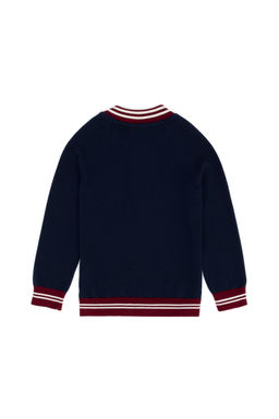 Erkek _ocuk Bordo Bisiklet Yaka Triko H_rka