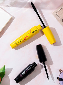 Jigott Набор для макияжа глаз: водостойкая подводка, тушь для объема ресниц / Cats Eye Mascara & Eyeliner Set, глубокий черный, 12 г + 9 г