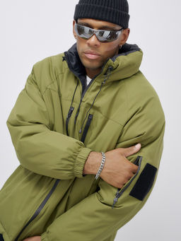 Куртка двухсторонняя мужская молодежная зимняя зеленого цвета 25308Z - Mtforce фото 8